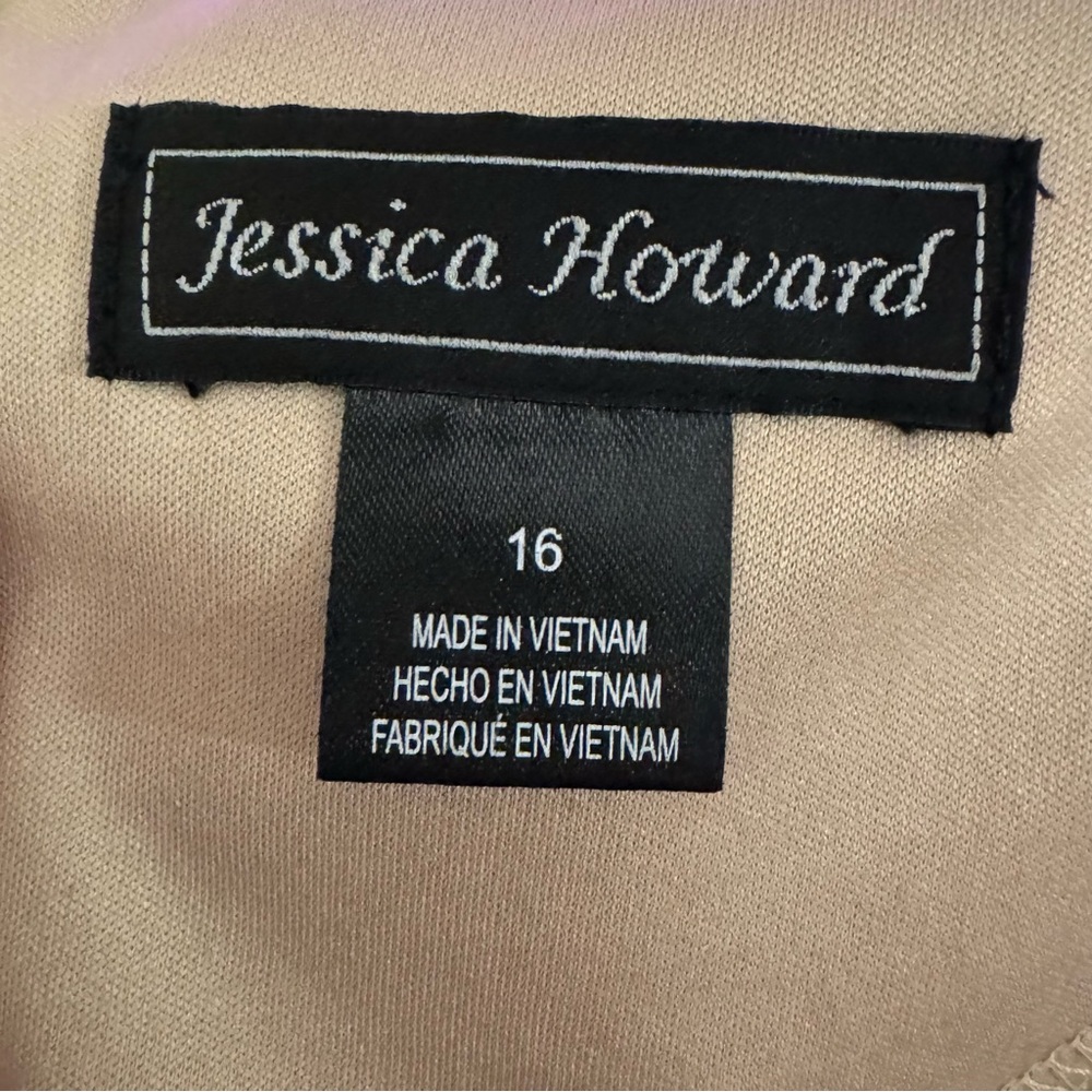 Jessica Howard Lace Overlay Sheath Dress – Burgundy Wine – Size 16 - Picture 9 of 13